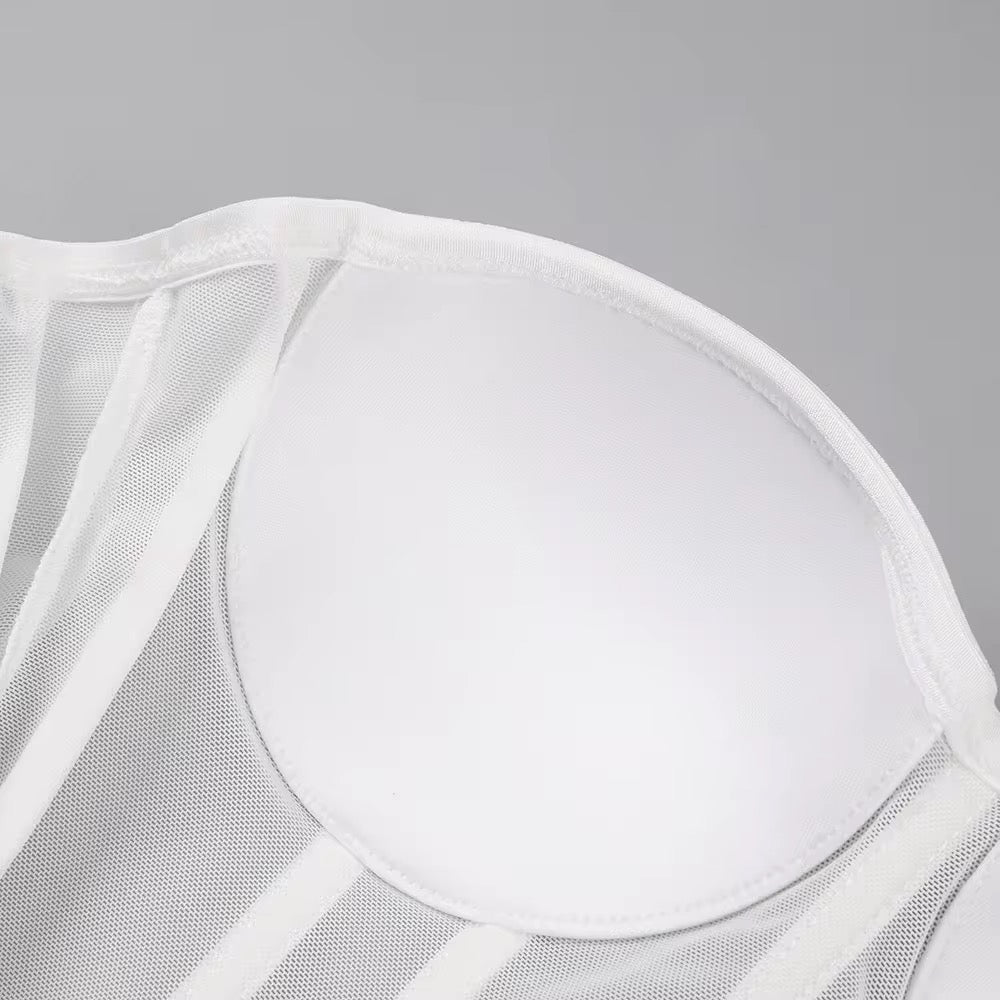 Strapless Mesh Boned Bustier Evening Gown - Elegant Mermaid Dress