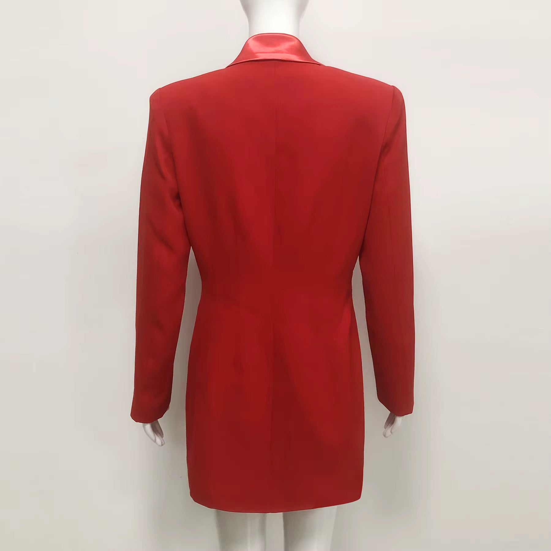 High-End Custom Designer Women's Blazer - Red Notched Collar Jacket
