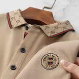 Vintage Patchwork Embroidered Polo Shirt - Men's Business Casual