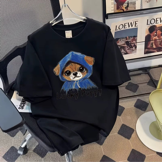 Oversized Animal Print Graphic Tee - Streetwear Cotton T-Shirt