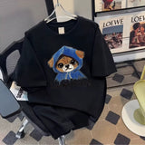 Oversized Animal Print Graphic Tee - Streetwear Cotton T-Shirt