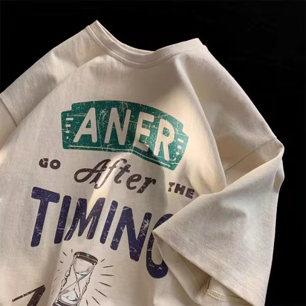 Y2K Oversized Graphic Flame Tee - Double Layer Streetwear T-Shirt