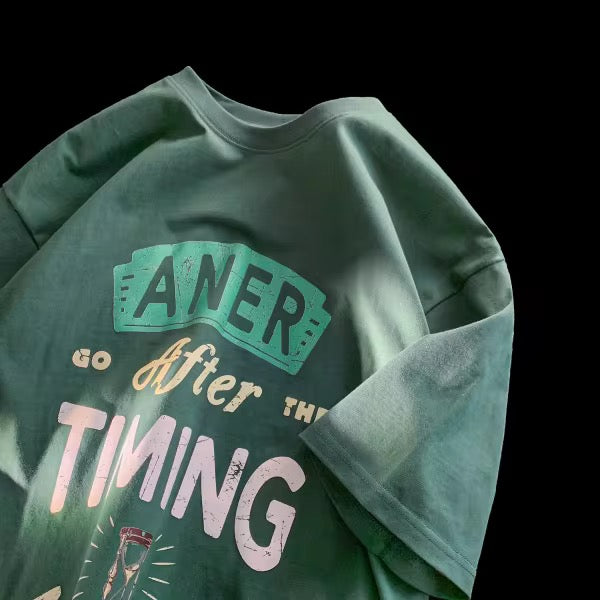 Y2K Oversized Graphic Flame Tee - Double Layer Streetwear T-Shirt