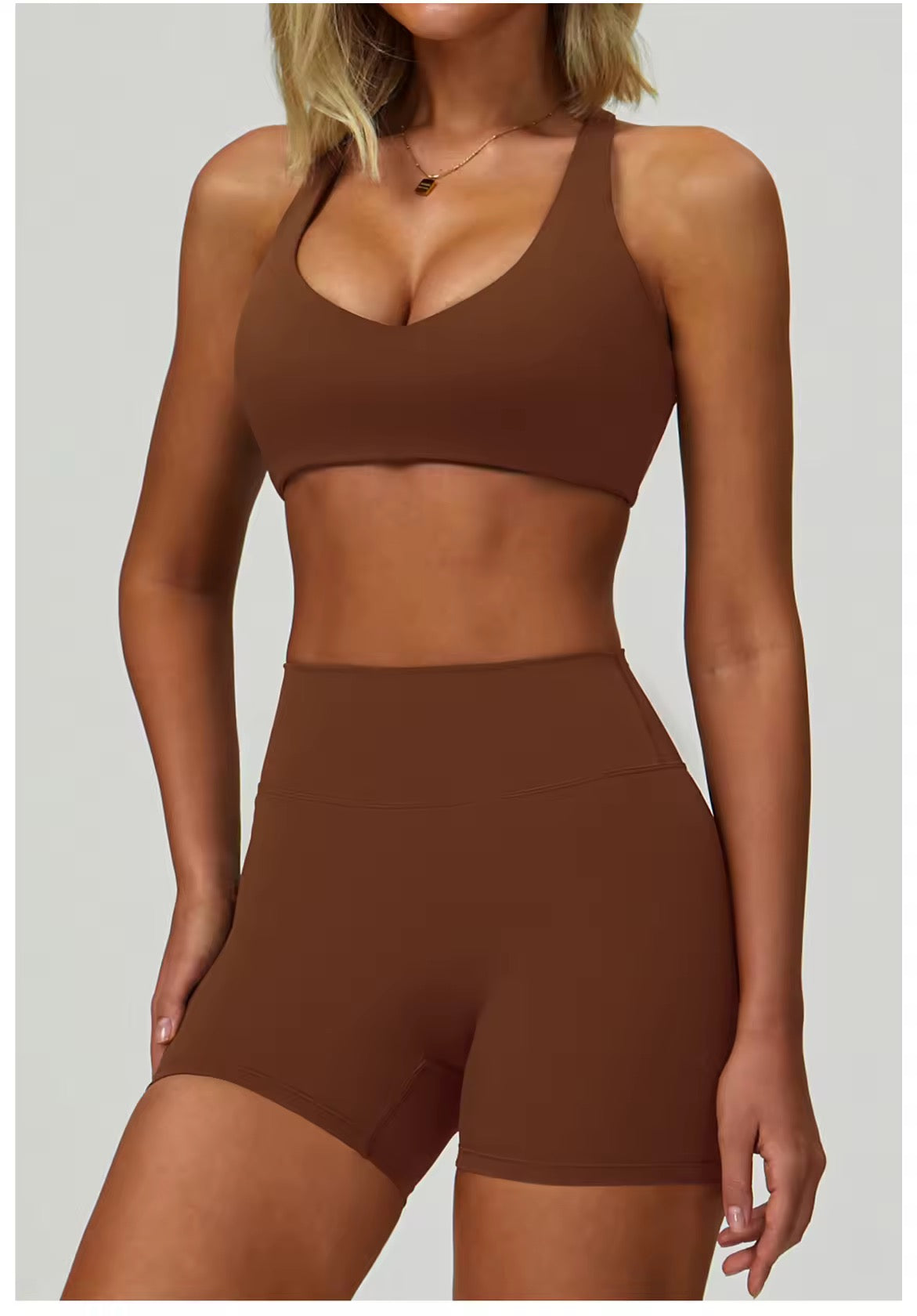 Complete 4-Piece Activewear Set - Jacket, Bra, Leggings & Shorts