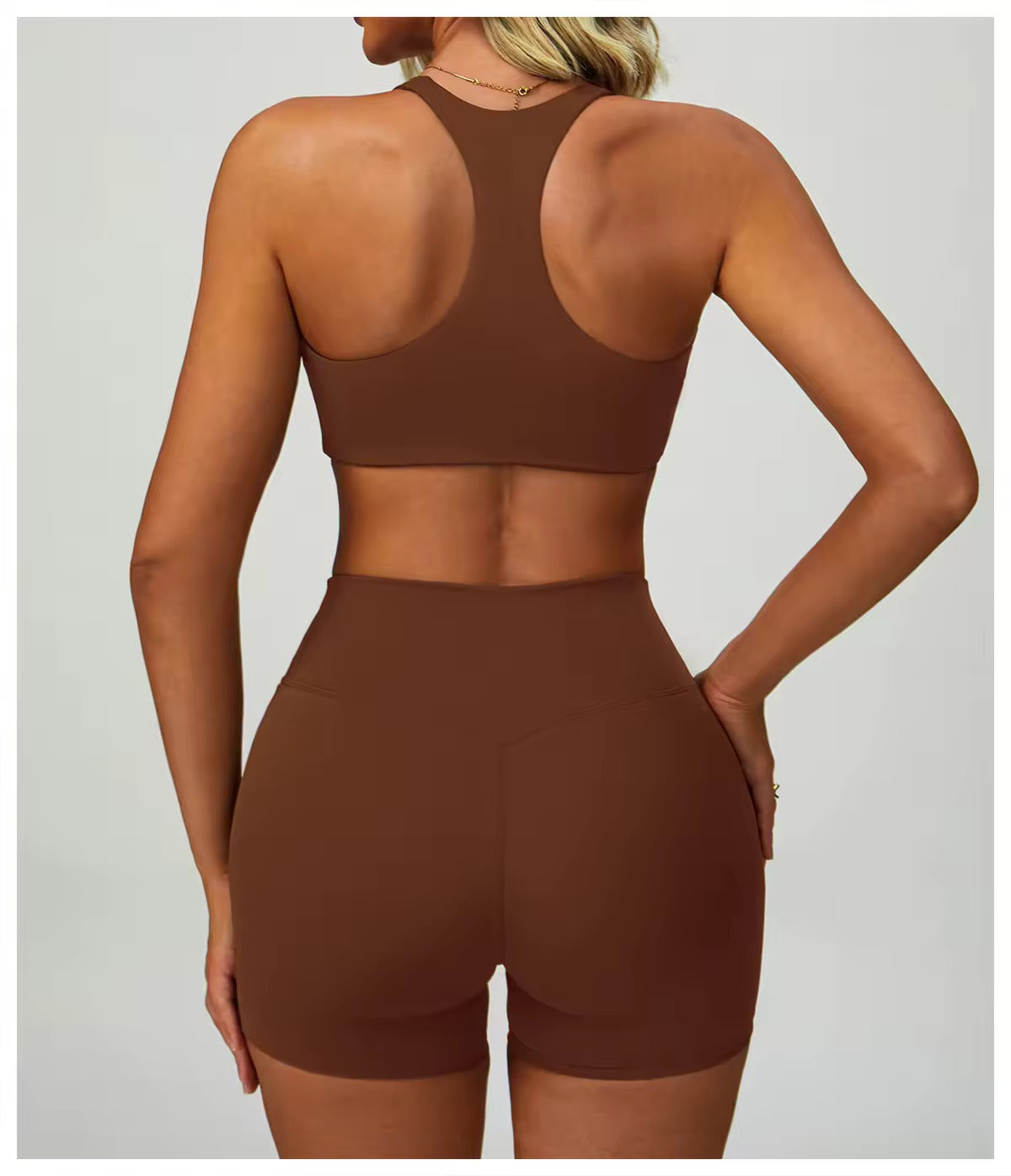 Complete 4-Piece Activewear Set - Jacket, Bra, Leggings & Shorts