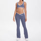 2-Piece Color Block Activewear Set - High-Waist Leggings & Sports Bra