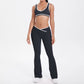 2-Piece Color Block Activewear Set - High-Waist Leggings & Sports Bra
