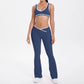 2-Piece Color Block Activewear Set - High-Waist Leggings & Sports Bra