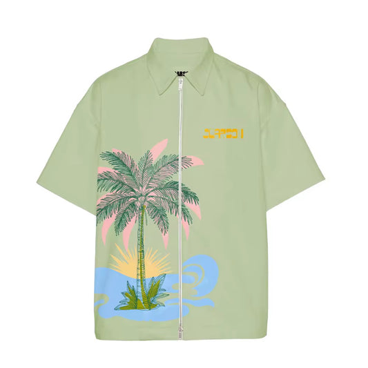 Men's Hawaiian Floral Shirt - Quick Dry Poplin Short Sleeve