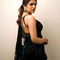 Elegant Bollywood-Inspired Black Georgette Saree - Embossed Designer Saree