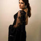 Elegant Bollywood-Inspired Black Georgette Saree - Embossed Designer Saree
