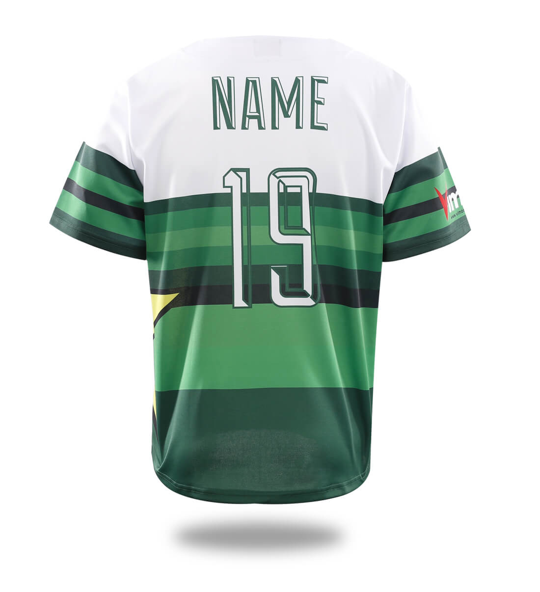 Star Green Design Mens Baseball Shirts