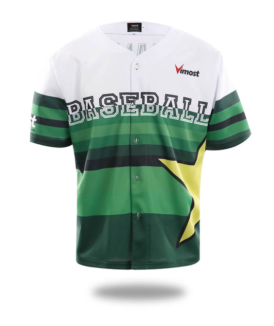 Star Green Design Mens Baseball Shirts