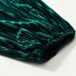 Green Tie Back Square Neck Velvet Babydoll Dress