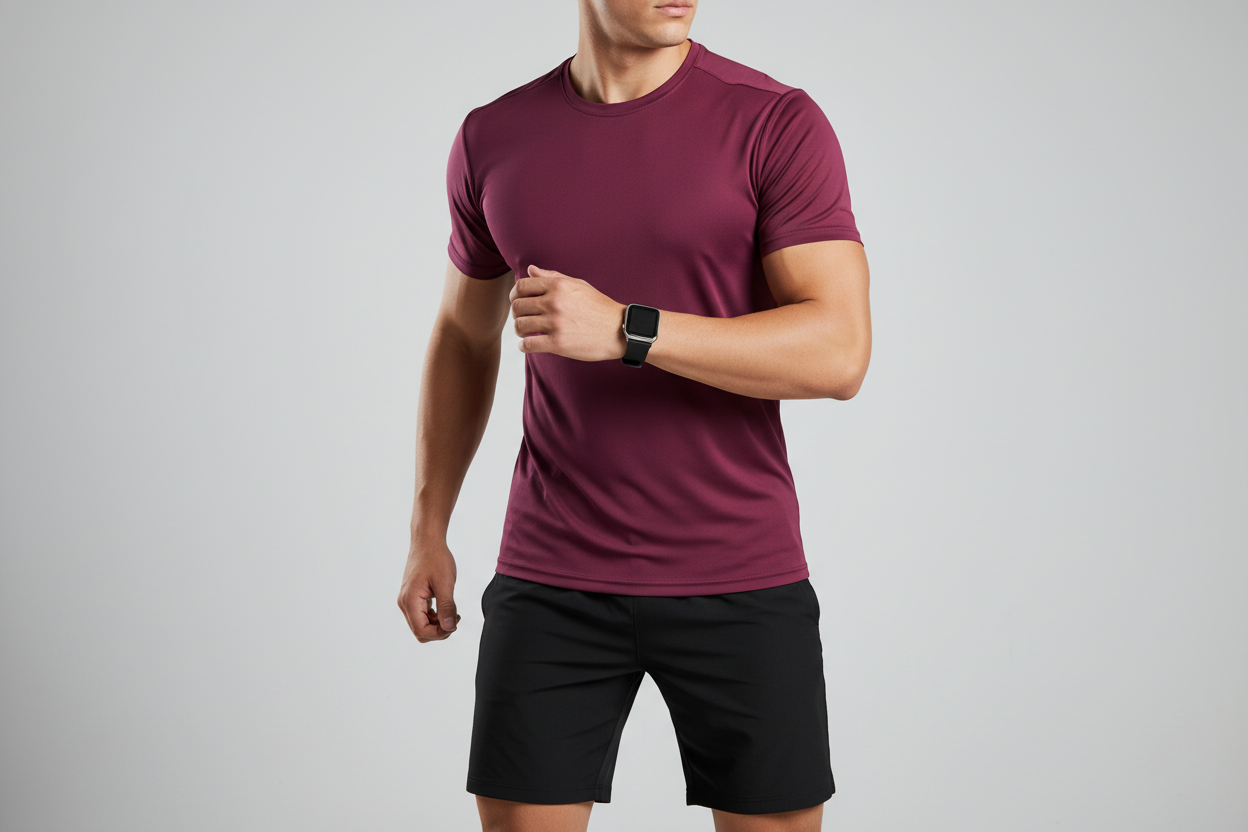 Maroon athletic t-shirt without logo
