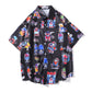 New Men's Cool Shirt Hawaiian Camicias Casual White Beach Shirts Hip Hop Street Cartoon Print Short Sleeve Tops